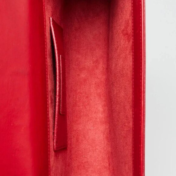 Yves Saint Laurent Red Leather Monogram Medium Kate Tassel Bag - Picture 9 of 11